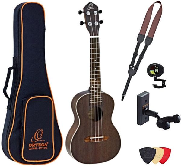 Ortega Ortega RUCOAL Deluxe SET Koncertne ukulele Coal Black