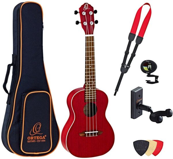 Ortega Ortega RUFIRE Deluxe SET Koncertne ukulele Fire Red