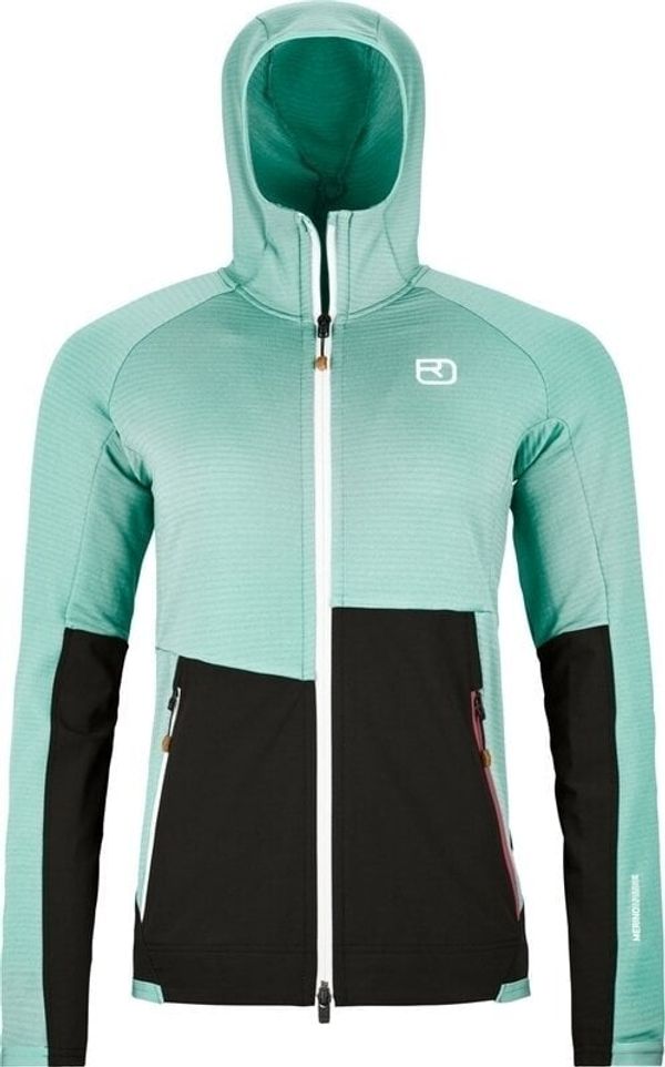 Ortovox Ortovox Fleece Rib Hoody Womens Aquatic Ice L Pulover na prostem