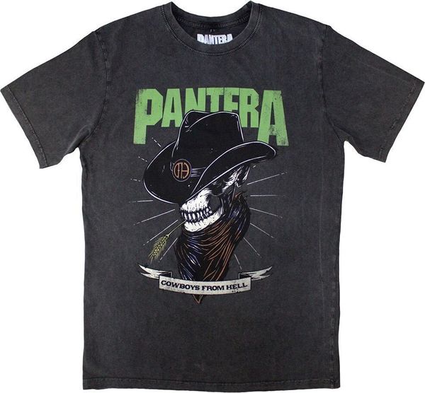 Pantera Pantera Majica Skeleton Cowboy Stone Wash Unisex Charcoal Grey L