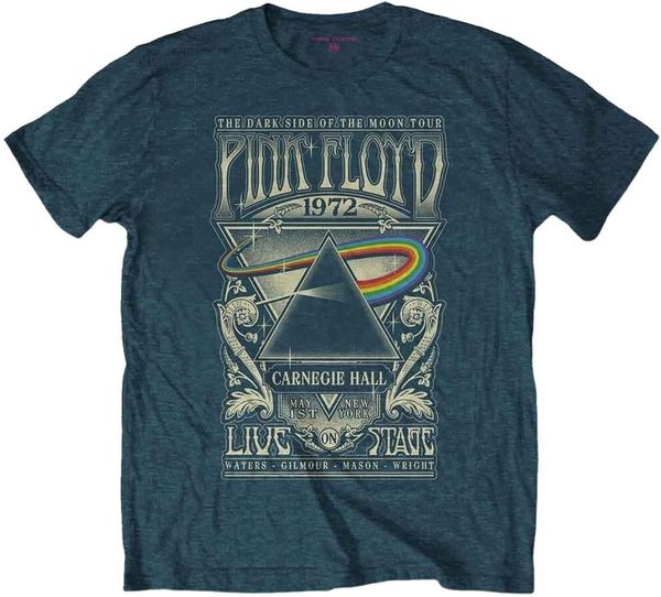 Pink Floyd Pink Floyd Majica Carnegie Hall Poster Unisex Denim Blue 2XL