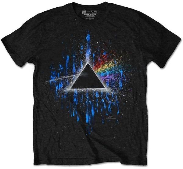 Pink Floyd Pink Floyd Majica Dark Side of the Moon Blue Splatter Unisex Black 2XL