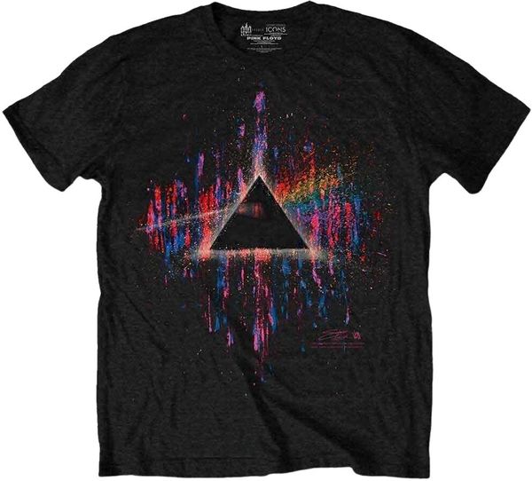 Pink Floyd Pink Floyd Majica Dark Side of the Moon Pink Splatter Unisex Black XL