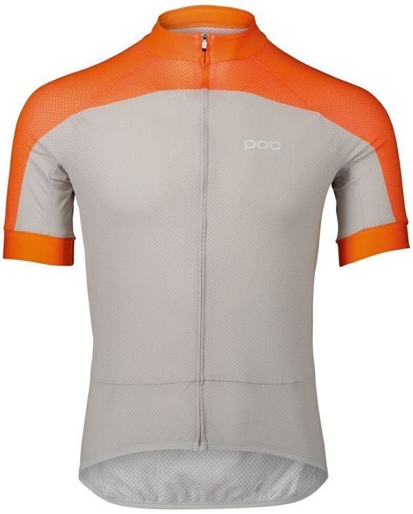 POC POC Essential Road Logo Jersey Jersey Zink Orange/Granite Grey L