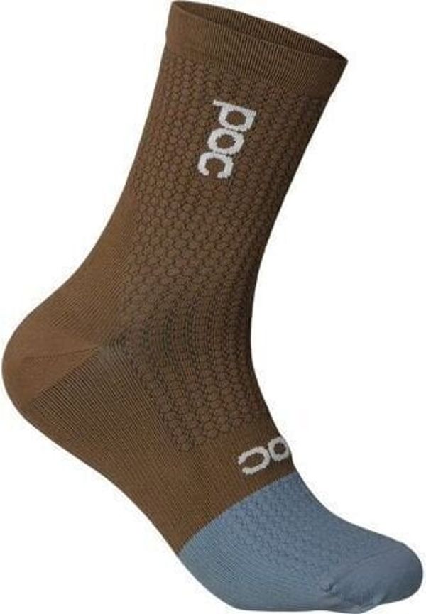 POC POC Flair Sock Mid Jasper Brown/Calcite Blue L Kolesarske nogavice