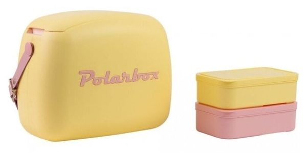 Polarbox Polarbox Summer Retro Cooler Bag 6L Pop Amarillo Rosa