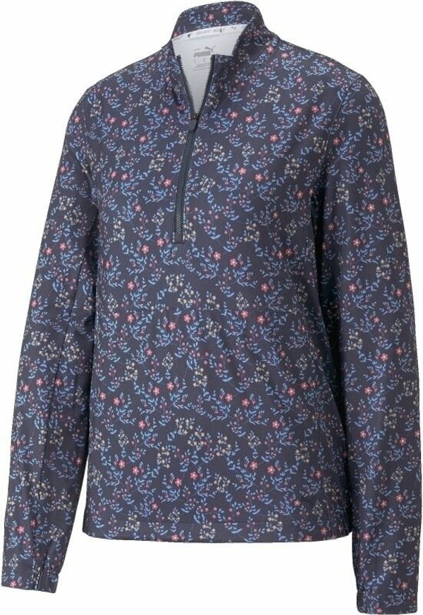 Puma Puma Micro Floral Cloudspun 1/4 Zip Navy Blazer XS Pulover