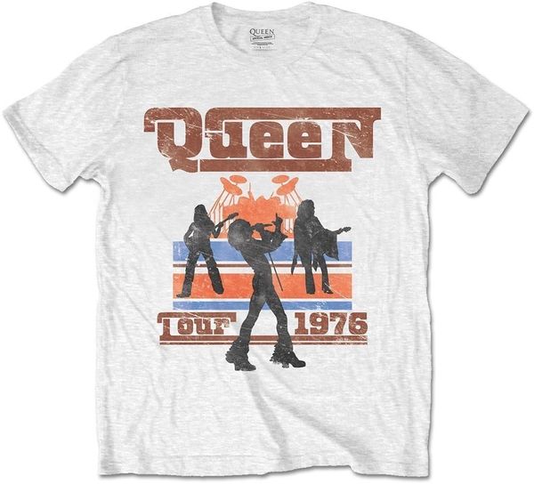 Queen Queen Majica 1976 Tour Silhouettes Unisex White L