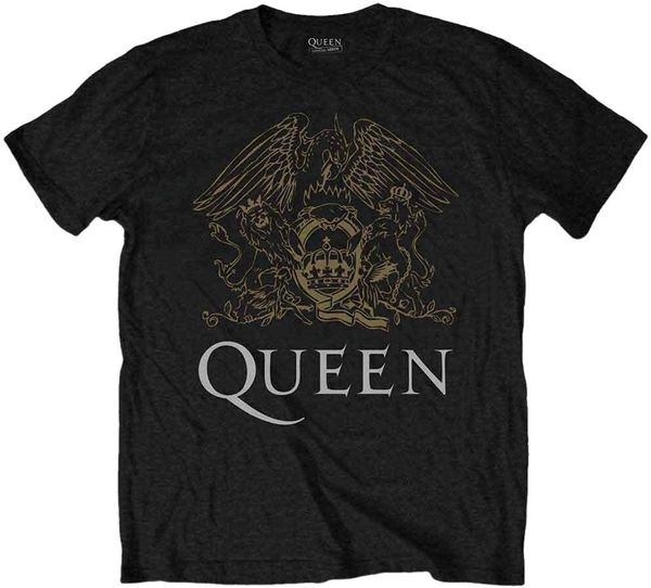 Queen Queen Majica Crest Unisex Black 2XL