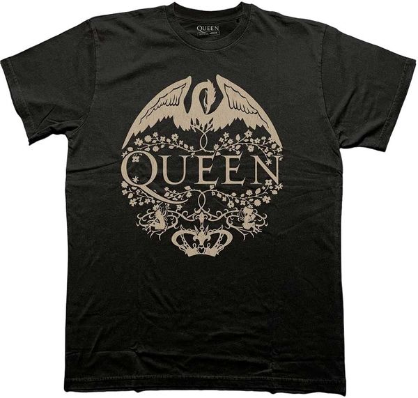 Queen Queen Majica Floral Crest Mono Unisex Black M