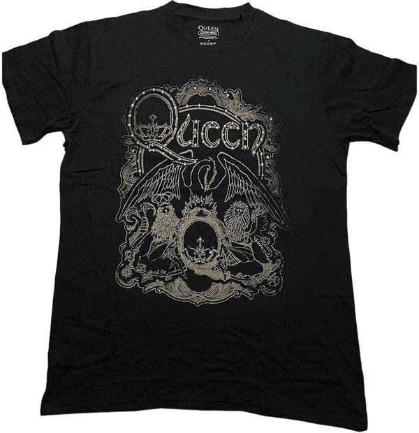 Queen Queen Majica Ornate Crest Unisex Black XL