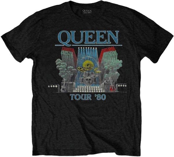 Queen Queen Majica Tour '80 Unisex Black XL