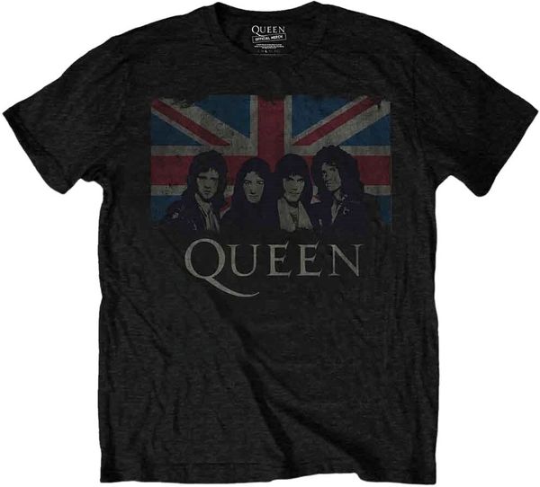 Queen Queen Majica Vintage Union Jack Unisex Black XL