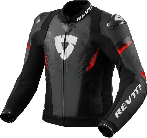Rev'it! Rev'it! Jacket Control Black/Neon Red 52 Usnjena jakna