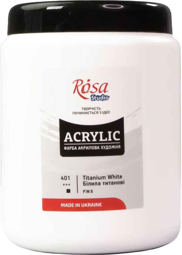 Rosa Rosa 322001401 Akrilna barva Titanium White 1000 ml 1 kos