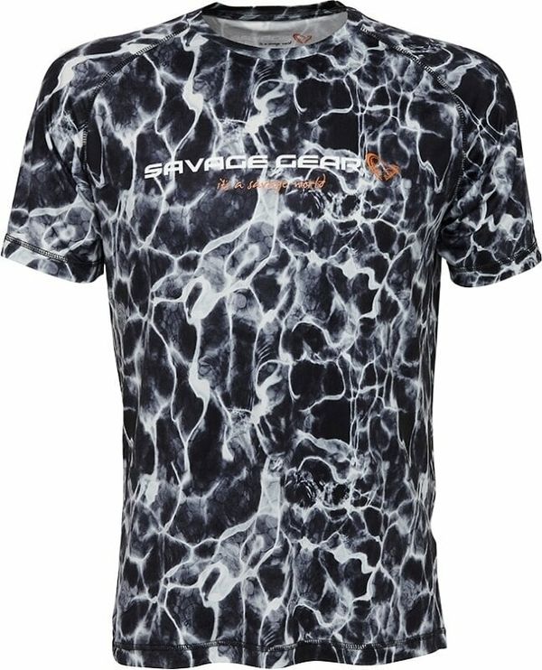 Savage Gear Savage Gear Majica Night UV T-Shirt Black Waterprint XL