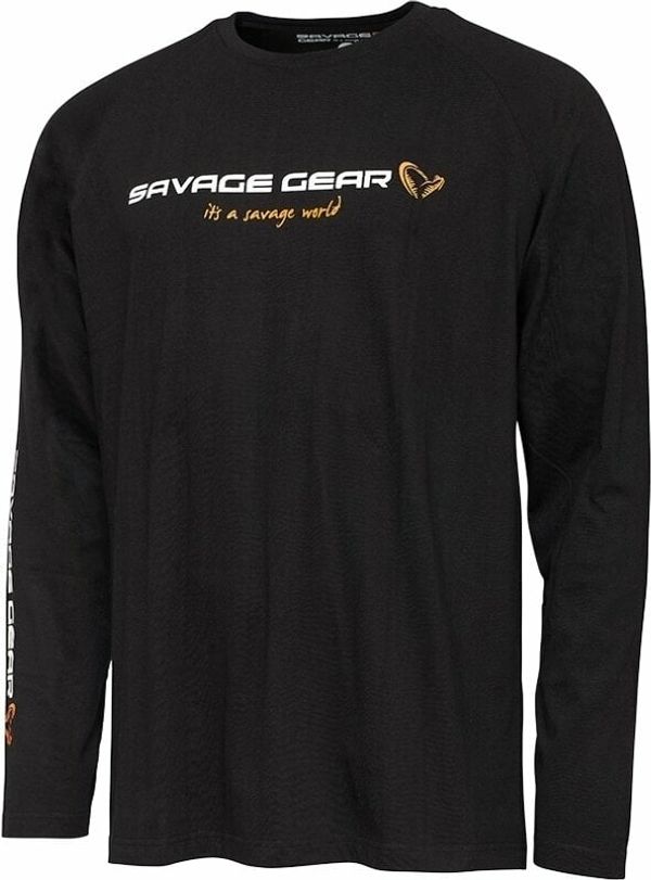 Savage Gear Savage Gear Majica Signature Logo Long Sleeve T-Shirt Black Caviar M