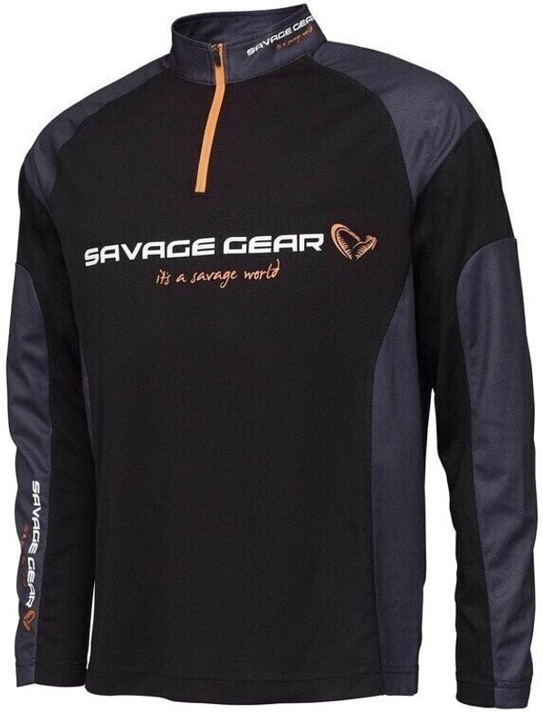 Savage Gear Savage Gear Majica Tournament Gear Shirt 1/2 Zip Black Ink L