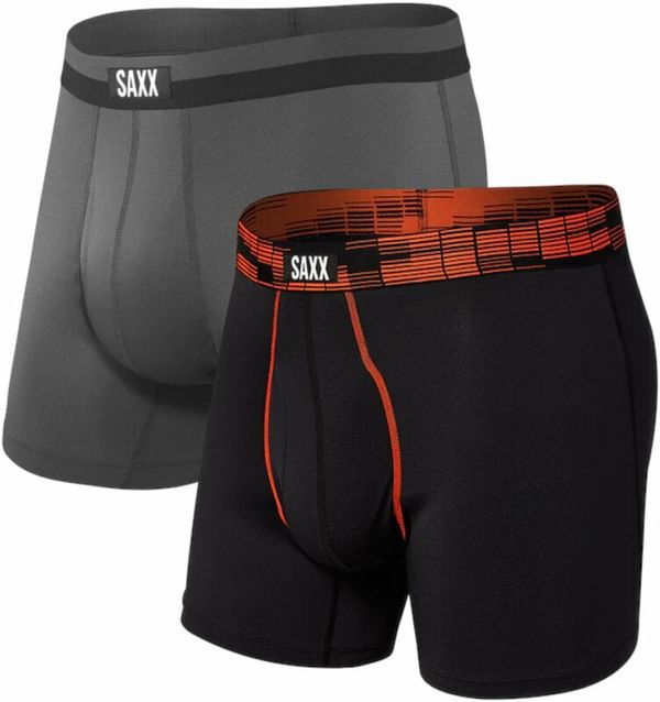 SAXX SAXX Sport Mesh 2-Pack Boxer Brief Black Digi Dna/Graphite L Aktivno spodnje perilo