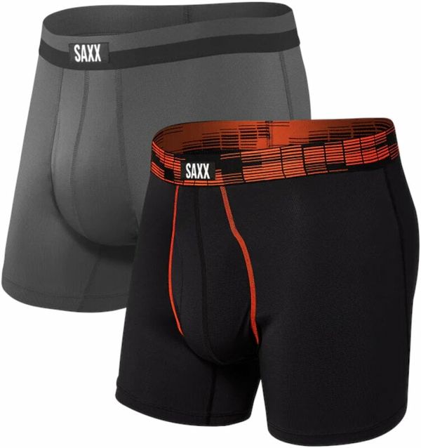 SAXX SAXX Sport Mesh 2-Pack Boxer Brief Black Digi Dna/Graphite S Aktivno spodnje perilo