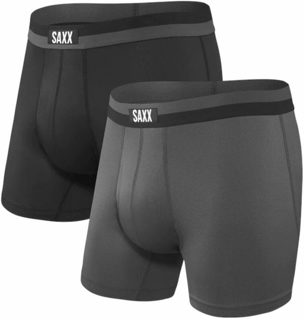 SAXX SAXX Sport Mesh 2-Pack Boxer Brief Black/Graphite L Aktivno spodnje perilo