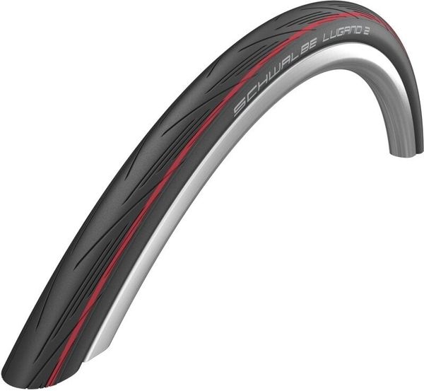 Schwalbe Schwalbe Tire Lugano II 25" (622 mm) 25.0 Black/Red Zložljiva pnevmatika Pnevmatika za cestno kolo