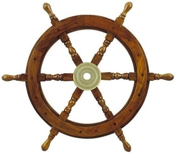Sea-Club Sea-Club Steering Wheel wood with brass Center - o 60cm