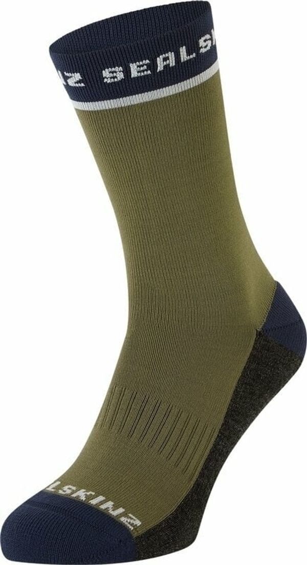 Sealskinz Sealskinz Foxley Mid Length Active Sock Olive/Grey/Navy/Cream L/XL Kolesarske nogavice