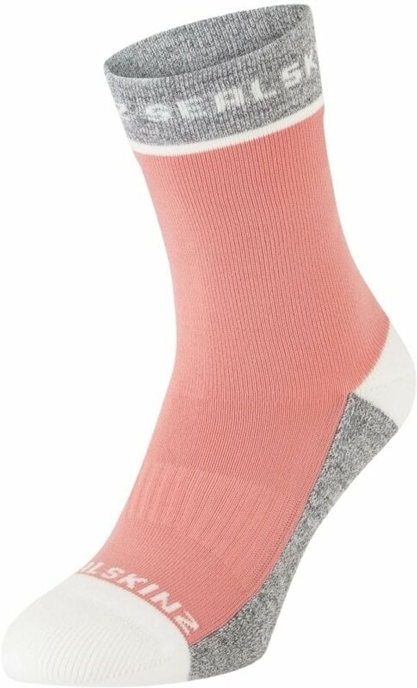 Sealskinz Sealskinz Foxley Mid Length Women's Active Sock Pink/Light Grey/Cream L/XL Kolesarske nogavice