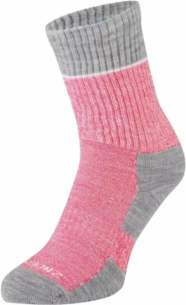 Sealskinz Sealskinz Thurton Solo QuickDry Mid Length Sock Pink/Light Grey Marl/Cream L Kolesarske nogavice