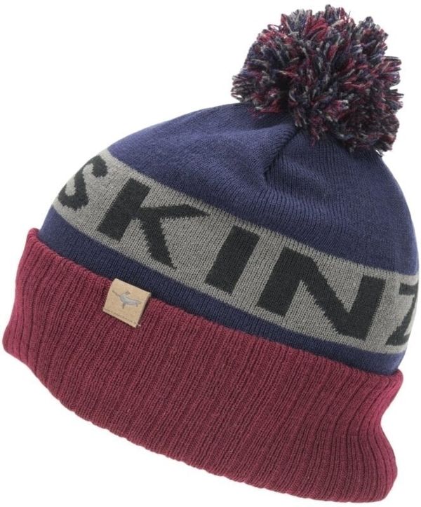 Sealskinz Sealskinz Water Repellent Cold Weather Bobble Hat Navy Blue/Grey/Red 2XL Kapa