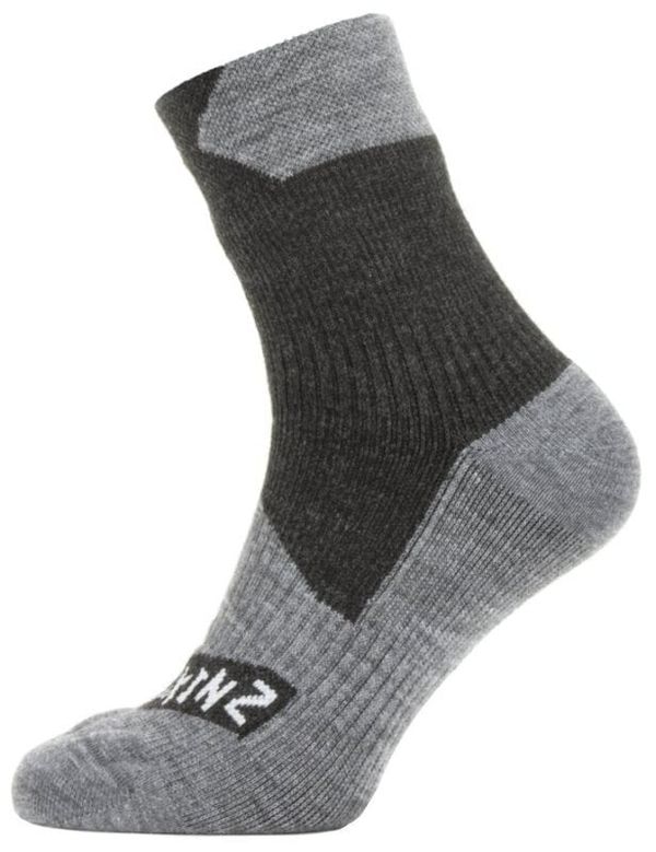 Sealskinz Sealskinz Waterproof All Weather Ankle Length Sock Black/Grey Marl L Kolesarske nogavice