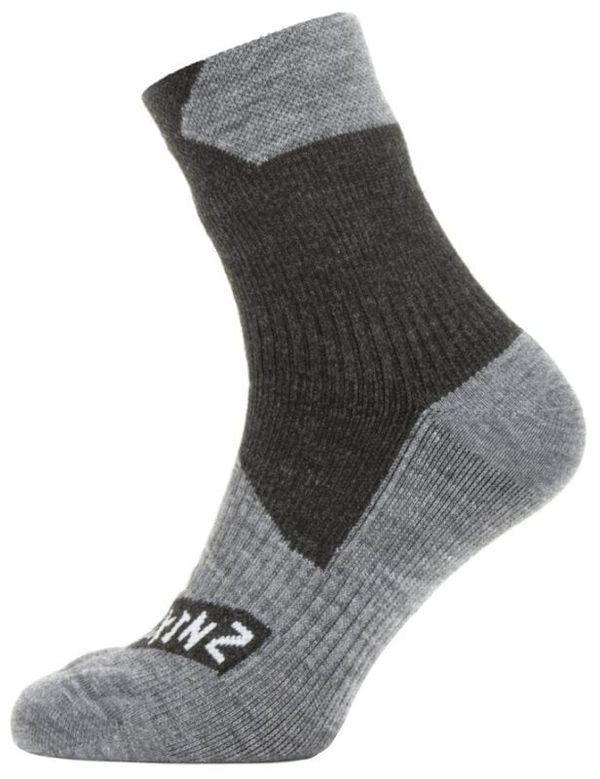 Sealskinz Sealskinz Waterproof All Weather Ankle Length Sock Black/Grey Marl M Kolesarske nogavice