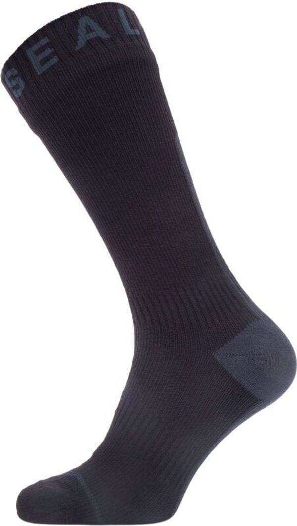 Sealskinz Sealskinz Waterproof All Weather Mid Length Sock with Hydrostop Black/Grey S Kolesarske nogavice