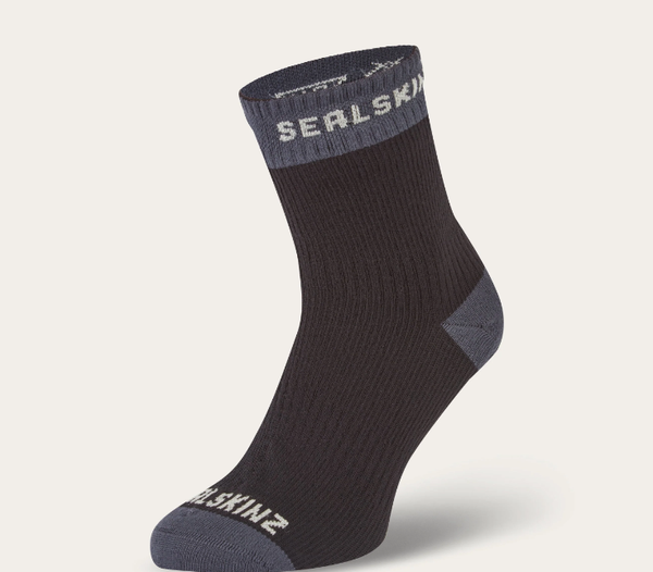 Sealskinz Sealskinz Waterproof Warm Weather Ankle Length Sock Black/Grey M Kolesarske nogavice