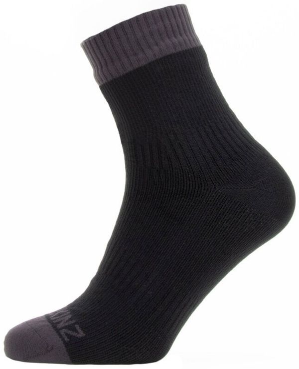 Sealskinz Sealskinz Waterproof Warm Weather Ankle Length Sock Black/Grey XL Kolesarske nogavice