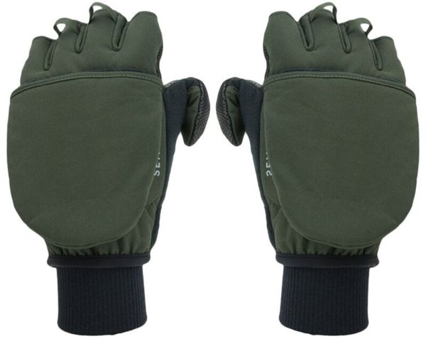 Sealskinz Sealskinz Windproof Cold Weather Convertible Mitten Olive Green/Black S Kolesarske rokavice