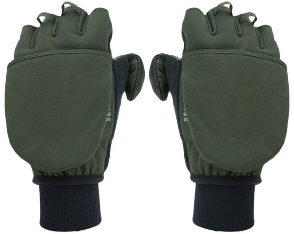 Sealskinz Sealskinz Windproof Cold Weather Convertible Mitten Olive Green/Black XL Kolesarske rokavice