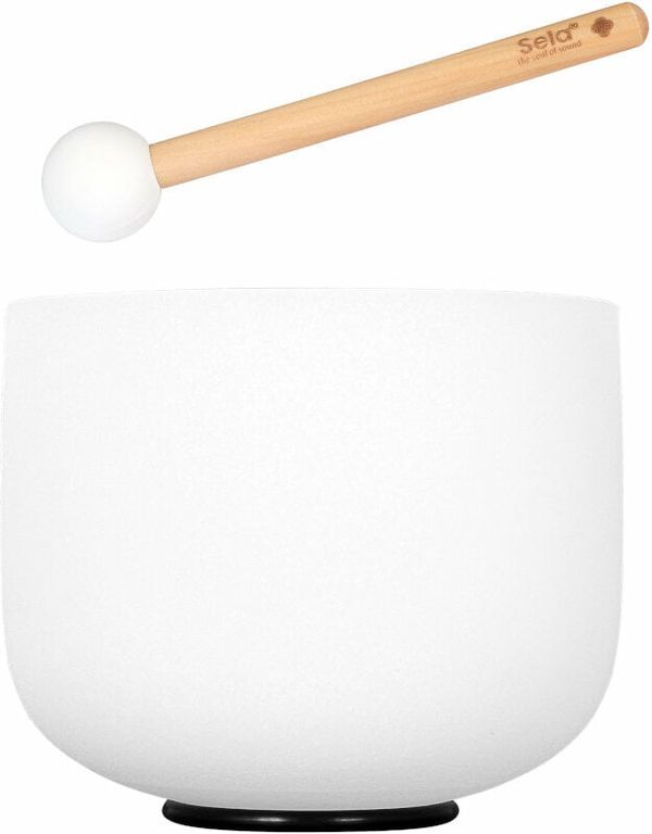 Sela Sela 8" Crystal Singing Bowl Frosted 440 Hz F incl. 1 Wood Mallet