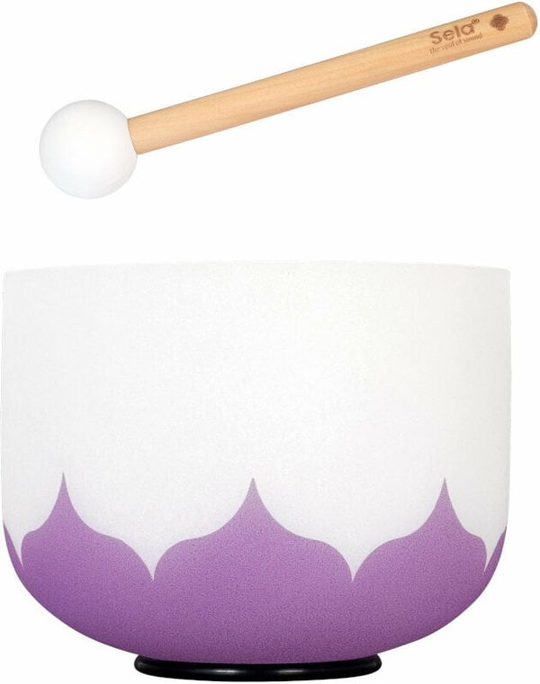 Sela Sela 8" Crystal Singing Bowl Lotus 440 Hz B - Violet (Crown Chakra) incl. 1 Wood Mallet