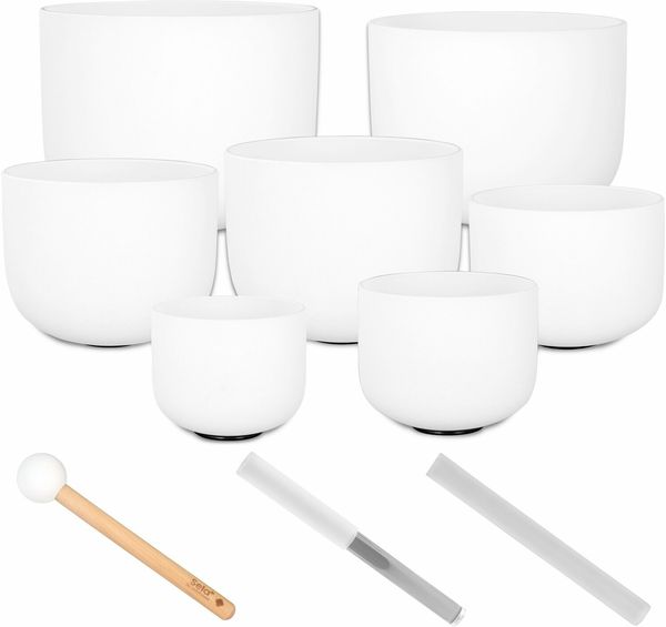 Sela Sela Crystal Singing Bowl Set Frosted 440Hz