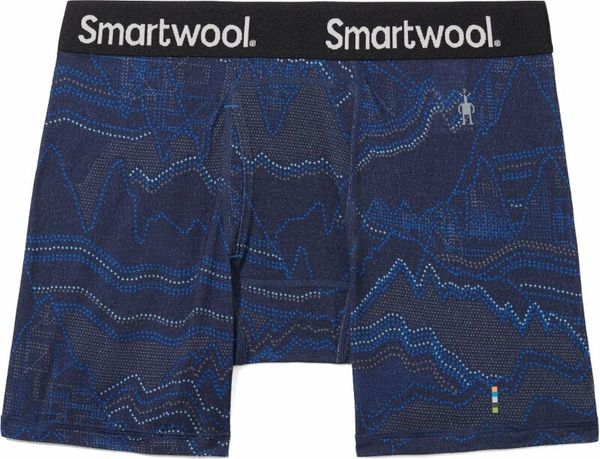 Smartwool Smartwool Men's Merino Print Boxer Brief Boxed Deep Navy Digital Summit Print 2XL Termo spodnje perilo
