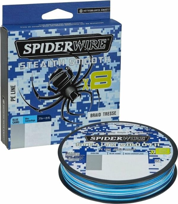 SpiderWire SpiderWire Stealth® Smooth8 x8 PE Braid Blue Camo 0,13 mm 11,2 kg-24 lbs 150 m