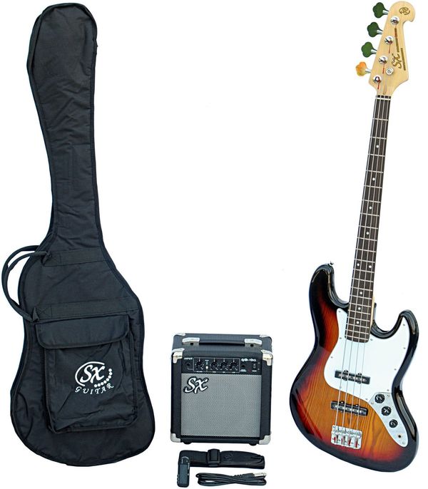 SX SX SB1 Bass Guitar Kit Sunburst