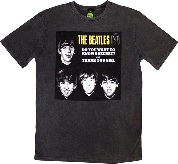 The Beatles The Beatles Majica VJ Secret Sleeve Stone Wash Unisex Charcoal Grey 2XL