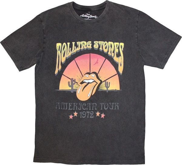 The Rolling Stones The Rolling Stones Majica Desert '72 Stone Wash Unisex Charcoal Grey 2XL