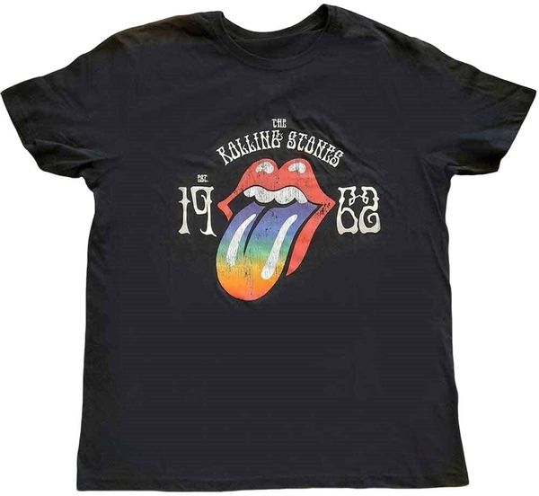 The Rolling Stones The Rolling Stones Majica Sixty Rainbow Tongue '62 Unisex Black 2XL