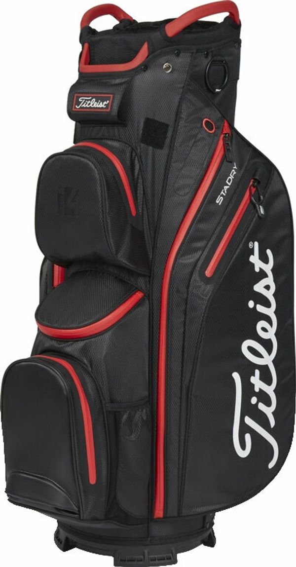 Titleist Titleist Cart 14 StaDry Black/Black/Red Golf torba Cart Bag