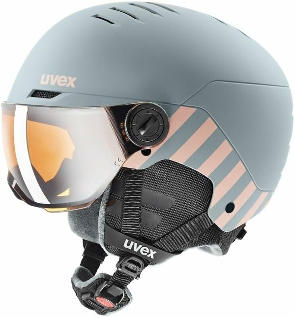 UVEX UVEX Rocket Junior Visor Rhino/Blush Mat 51-55 cm Smučarska čelada