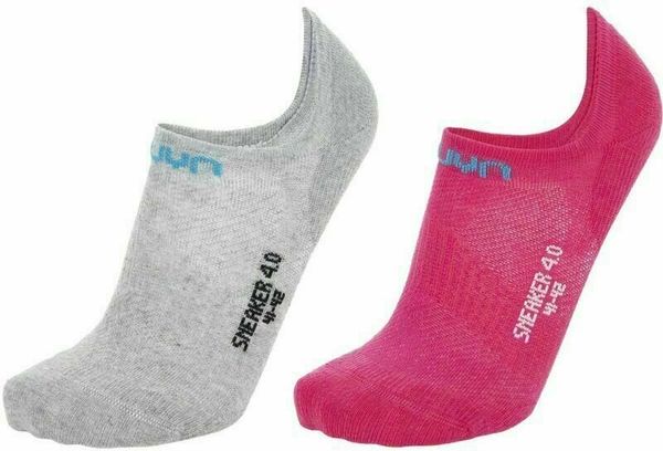 UYN UYN Sneaker 4.0 2-Pairs Light Grey Mel/Pink 35-36 Fitness nogavice